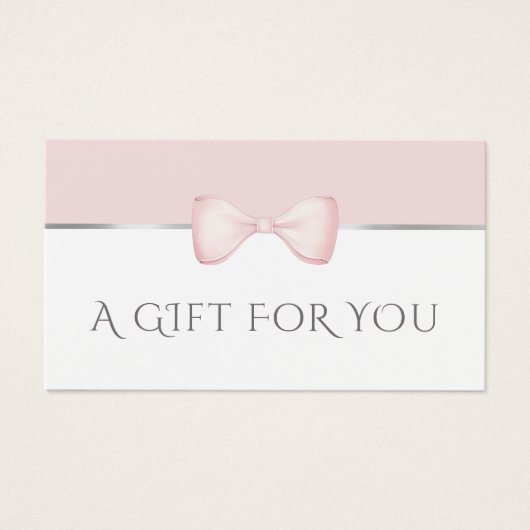 コケットのピンクの弓ギフトカード (正面)