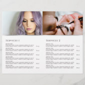 コケットのピンクボウのサービスメニューパンフレット (裏面)