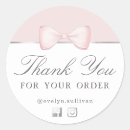 コケットのピンクボウのビジネス感謝していあなたのシール ラウンドシール