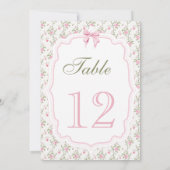 コケットのピンクボウエレガントヴィンテージテーブル番号 (裏面)