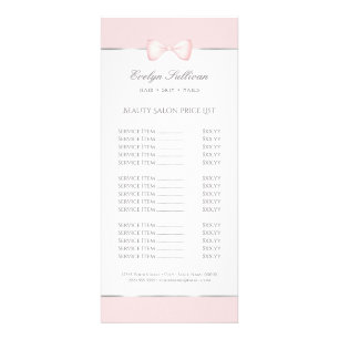 コケットのピンクボウ価格リストのラックカード ラックカード