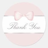 コケットのピンクボウ感謝していお前ステッカー ラウンドシール (正面)