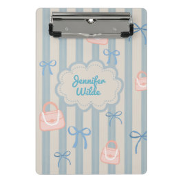 コケットのリボンパーソナライズされた名 ミニクリップボード