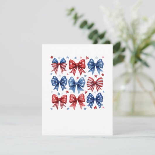 コケットアメリカ国旗コケット弓7月4日 サンキューカード (スタンド正面)