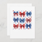 コケットアメリカ国旗コケット弓7月4日 サンキューカード (正面/裏面)