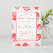 コケットイチゴ弓かわいいフェミニンパーティー 招待状 (スタンド正面)