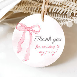 コケットウォーターカラーピンクキュートボウ誕生日 フェイバータグ