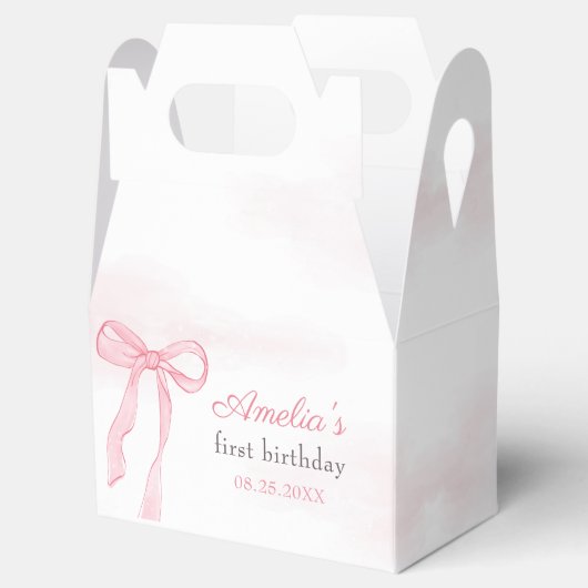 コケットウォーターカラーピンクキュートボウ誕生日 フェイバーボックス (オープン)