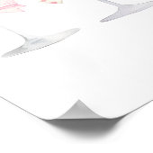 コケットウォールアートライトピンクワイングラス ポスター (角)