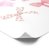 コケットウォールアートライトピンク弓ポスター ポスター (角)