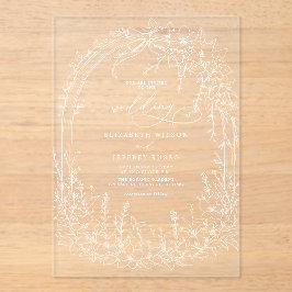 コケットウッドランドガーデン結婚フローラ アクリル招待状