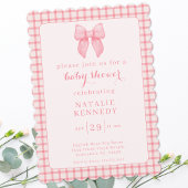 コケットエスティ名門私立校風のティックピンクボウかわいいベビーガール 招待状