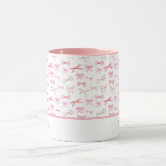 コケットエステティックバレンタインライトピンク弓 マグカップ (中央)