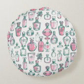 コケットエステティックピンクとグリーンの香りボトル ラウンドクッション (裏面)