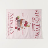 コケットエステティックピンクボウさくらんぼケーキガールファンシー タペストリー (正面(横))