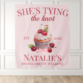 コケットエステティックピンクボウさくらんぼケーキガールファンシー タペストリー