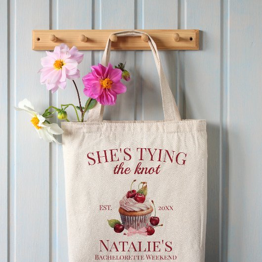 コケットエステティックピンクボウさくらんぼケーキガールファンシー トートバッグ