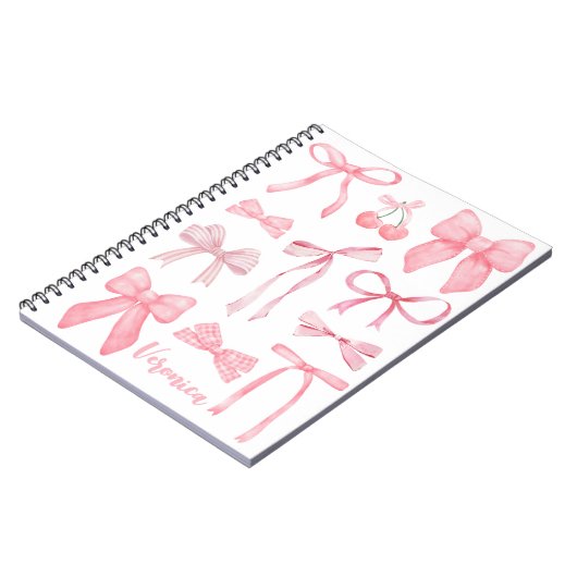 コケットエステティックピンクボウトレンディーフェミニンかわいい ノートブック (左側)