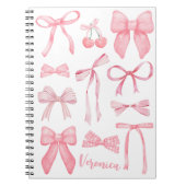 コケットエステティックピンクボウトレンディーフェミニンかわいい ノートブック (正面)