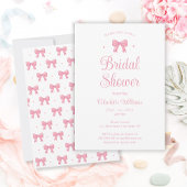 コケットエステティックピンクボウブライダルシャワー 招待状