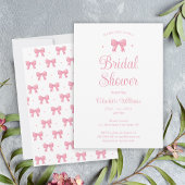 コケットエステティックピンクボウブライダルシャワー 招待状