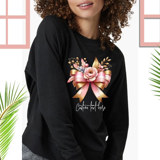 コケットエステティックピンクボウ名前をカスタムするスウェットシャツ スウェットシャツ
