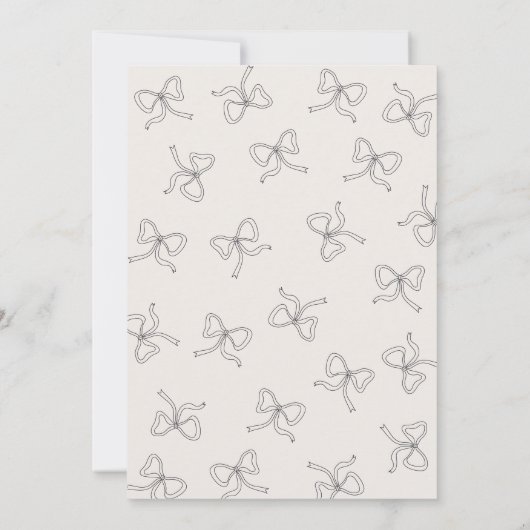 コケットエステティックブラックボウかわいいフェミニンパーティー 招待状 (裏面)