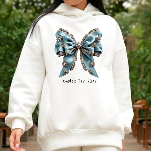 コケットエステティックブルーボウ名前をカスタムするスウェットシャツ