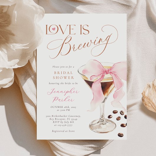 コケットエスプレッソマルティーニブライダルシャワー 招待状