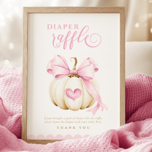 コケットカボチャ赤ちゃんシャワーおむつラッフルサイン ポスター