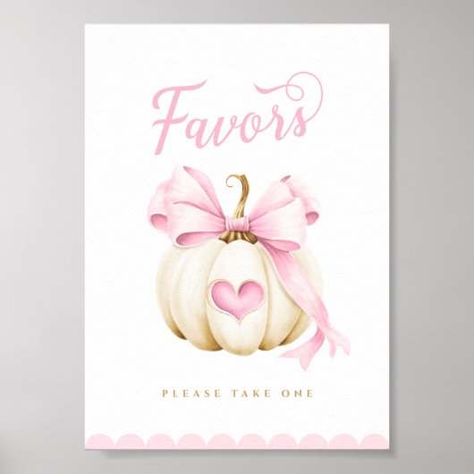 コケットカボチャ赤ちゃんシャワーウィズサイン ポスター (正面)