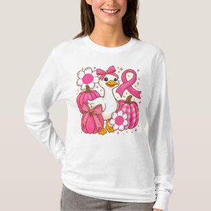 コケットガチョウのピンクリボン乳癌認識度 Tシャツ