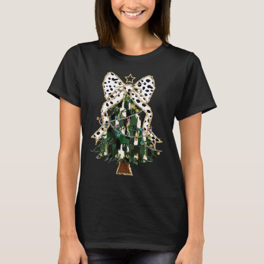 コケットクリスマスツリーガーリーボウ Tシャツ (正面)