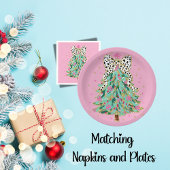 コケットクリスマスツリーピンク紙プレート ペーパープレート