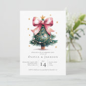 コケットクリスマスツリーボウ婚約パーティ 招待状 (スタンド正面)