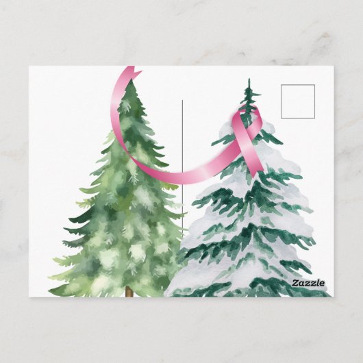 コケットクリスマスツリー、乳がん認識度 ポストカード (裏面)