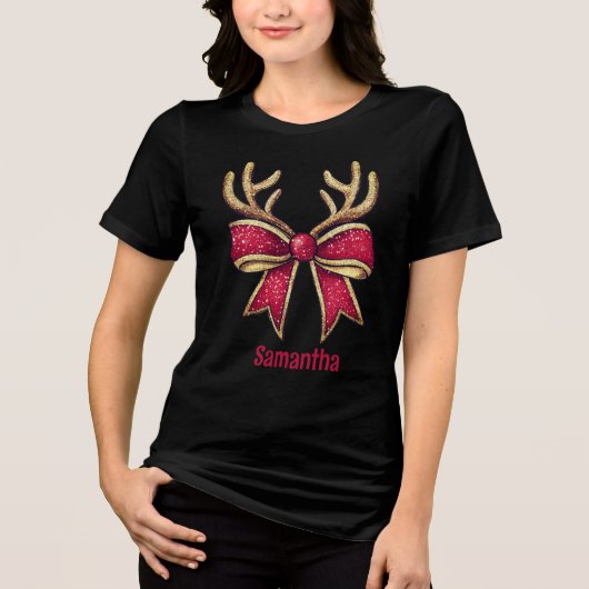 コケットクリスマストナカイ弓 トライブレンドTシャツ (正面)
