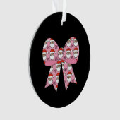 コケットクリスマスピンクボウサンタヴィンテージレトロ オーナメント (正面)