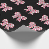 コケットクリスマスピンクボウサンタヴィンテージレトロ ラッピングペーパー (角)