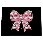 コケットクリスマスピンクボウサンタヴィンテージレトロ ラージペーパーバッグ (正面)