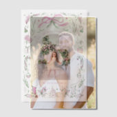 コケットクリスマスファミリーフォトピンクグリーンドードル ベラム紙招待状 (オフセット (カップル))