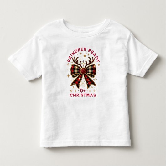 コケットクリスマスプレイドトナディレディーボウ トドラーTシャツ (正面)