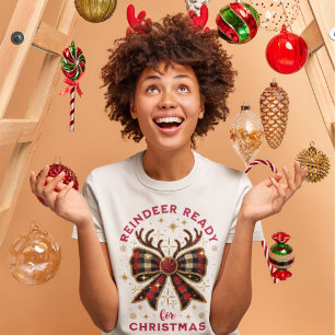コケットクリスマスプレイドトナディレディーボウ トライブレンドTシャツ