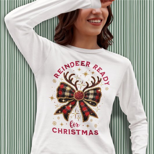 コケットクリスマスプレイドトナディレディーボウ Tシャツ