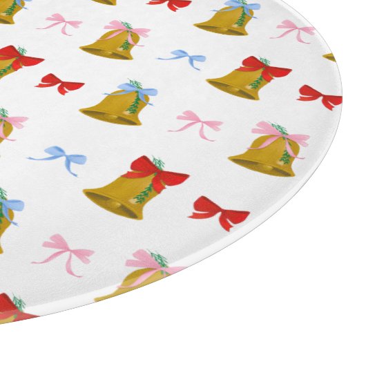 コケットクリスマスベルズ&ボウ名門私立校風のクラシック カッティングボード (角)