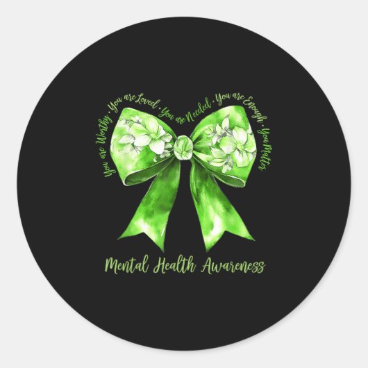 コケットグリーンボウのサポート戦士メンタルヘルスA ラウンドシール (正面)