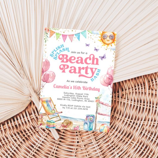 コケットコースタルティーンエイジビーチ誕生日パーティー 招待状