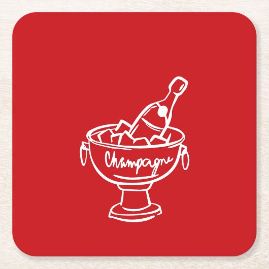 コケットシャンパン スクエアペーパーコースター (正面)