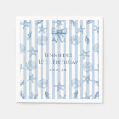 コケットシーシェルビーチ誕生日ナプキンス スタンダードカクテルナプキン (正面)