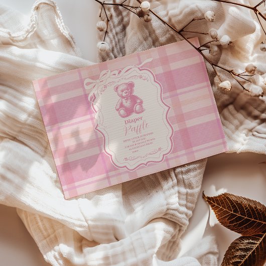 コケットジンガムフランスのテディおむつラッフル エンクロージャーカード